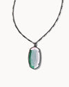 Faceted Reid Necklace Gunmetal Gray Dichroic Glass