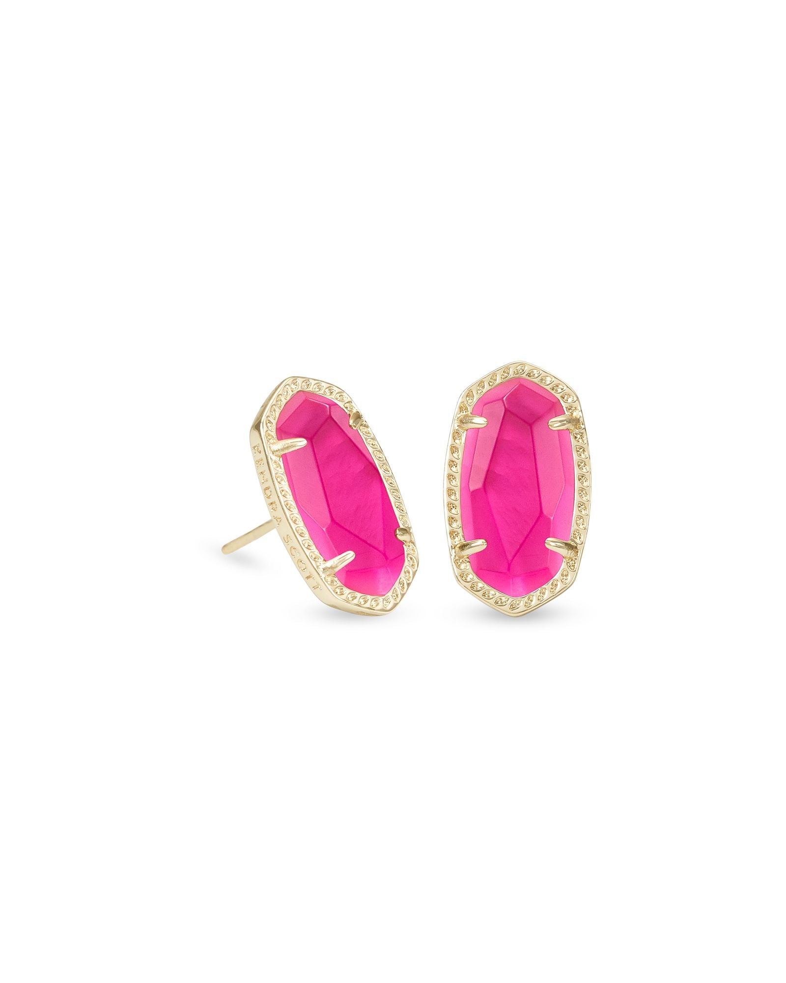 Ellie Stud Earrings Gold Pink Azalea Illusion