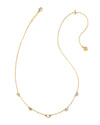 Devin Crystal Strand Necklace Gold Pastel Mix Crystals