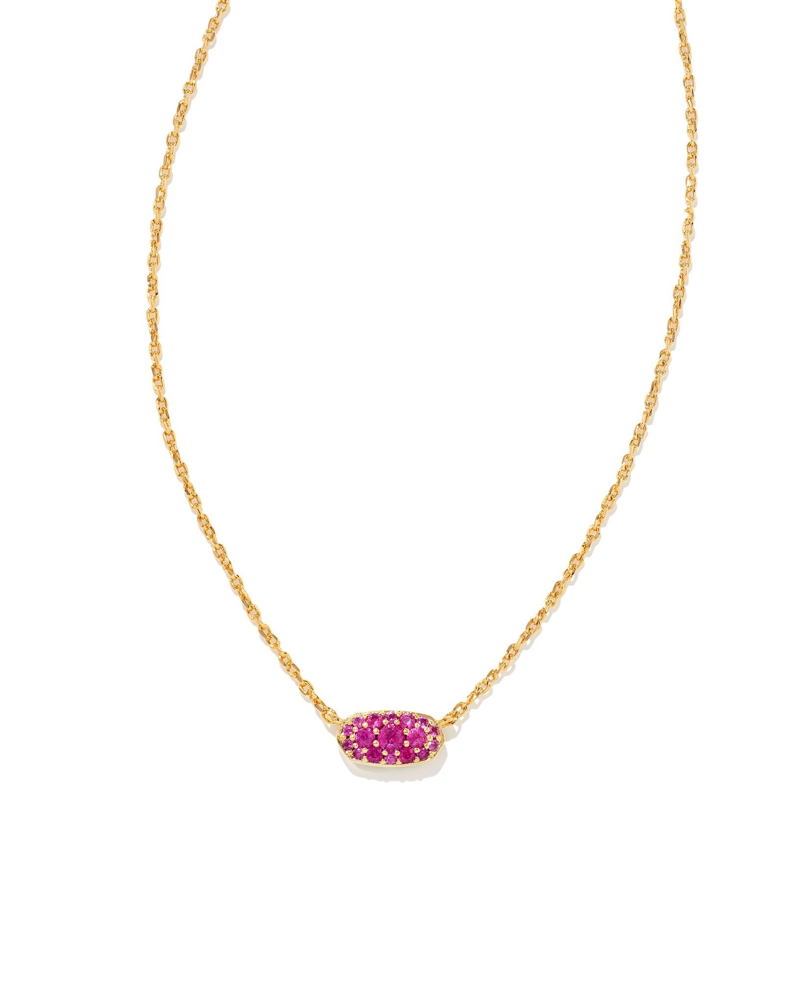 Grayson Crystal Pendant Necklace Gold Ruby Crystal