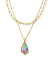 Camry Multi Strand Necklace Gold Yellow Watercolor Illusion