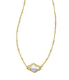 Abbie Gold Pendant Necklace Iridescent Abalone
