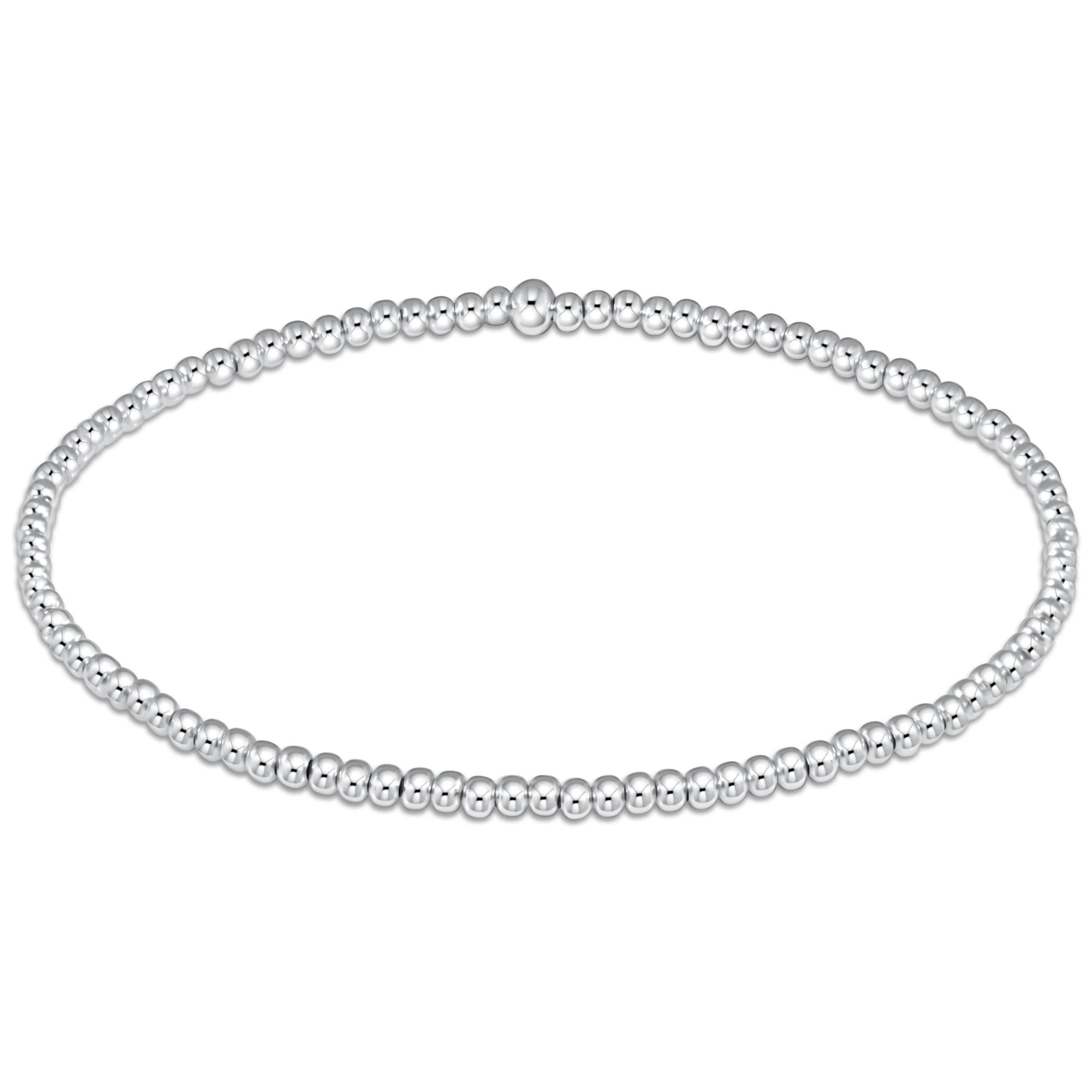 Classic Sterling Silver 2 mm Beaded Bracelet