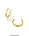 Juliette Hoop Earrings Gold White Crystal