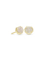 Nola Gold Stud Earrings In Iridescent Drusy