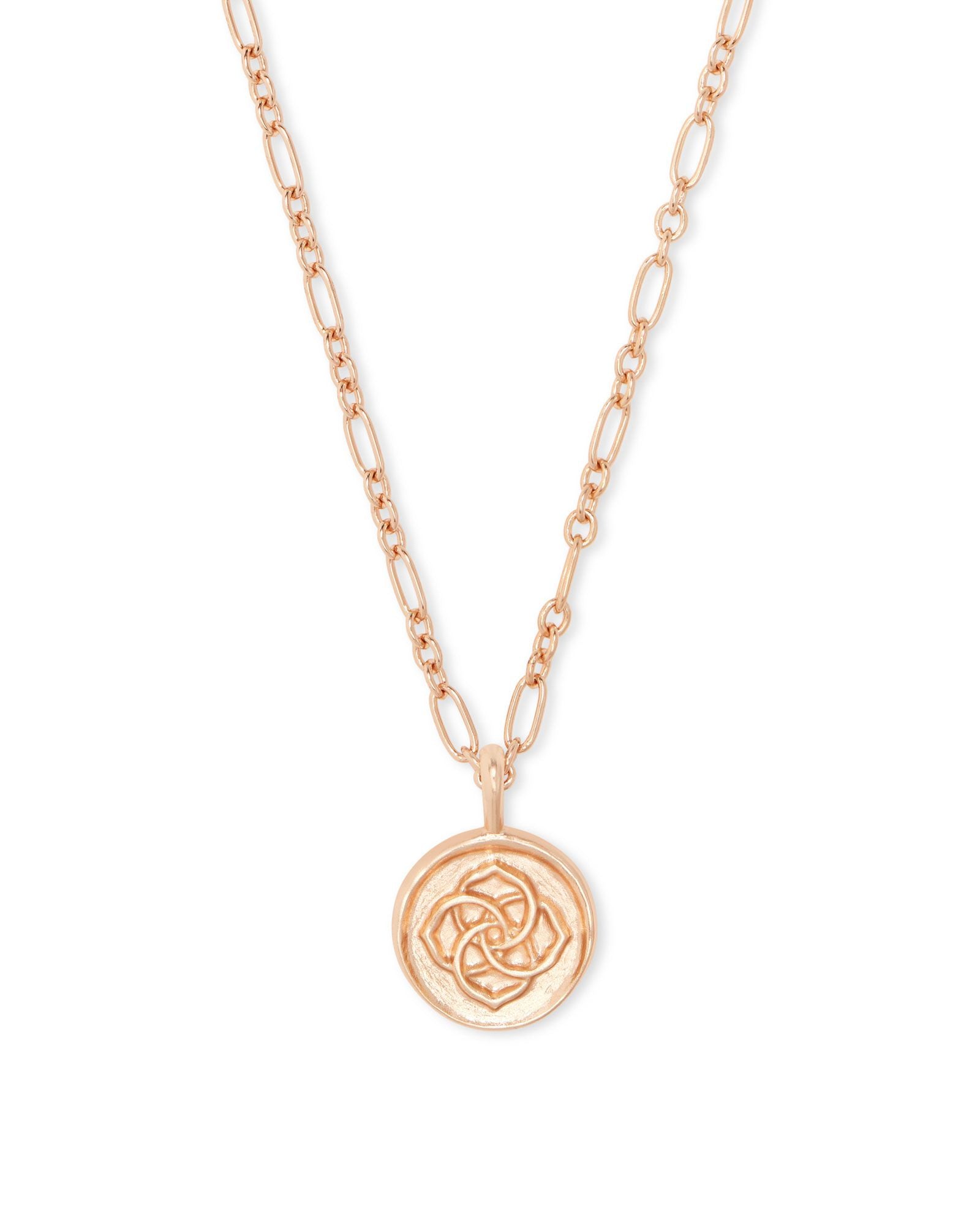 Dira Rose Gold Coin Pendant Necklace